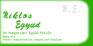 miklos egyud business card